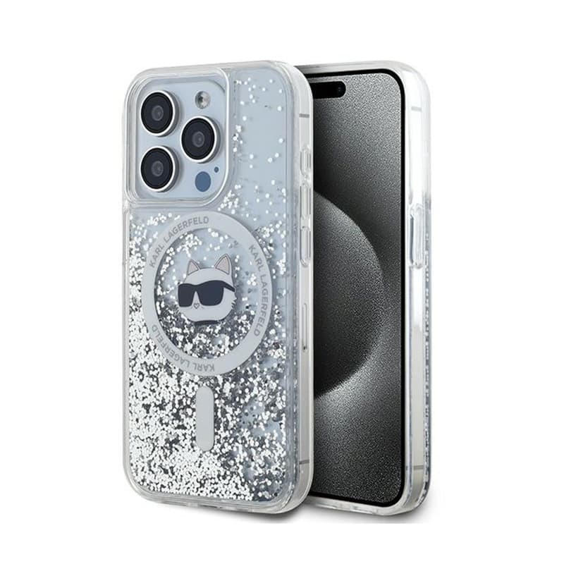 Karl Lagerfeld Liquid Glitter Choupette Head MagSafe - iPhone 13 Pro Max Case (Transparent) 1