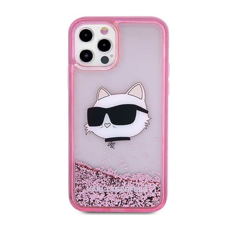 Karl Lagerfeld Liquid Glitter NFT Choupette Head - Case for iPhone 12 / iPhone 12 Pro (Pink) 3