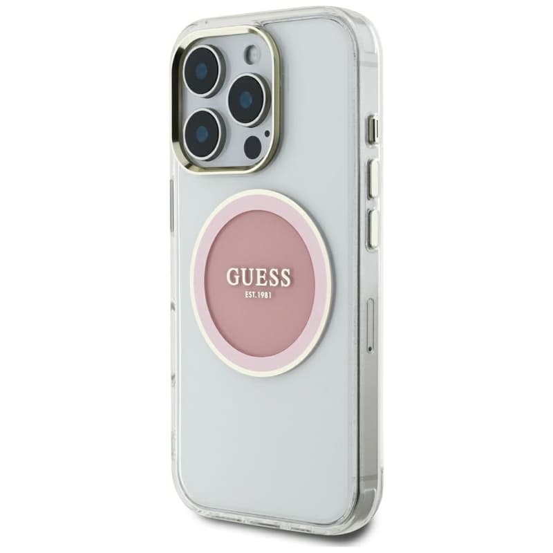 Guess IML Metal Colored Circle Classic Logo MagSafe - Case for iPhone 16 Pro Max (pink) 2