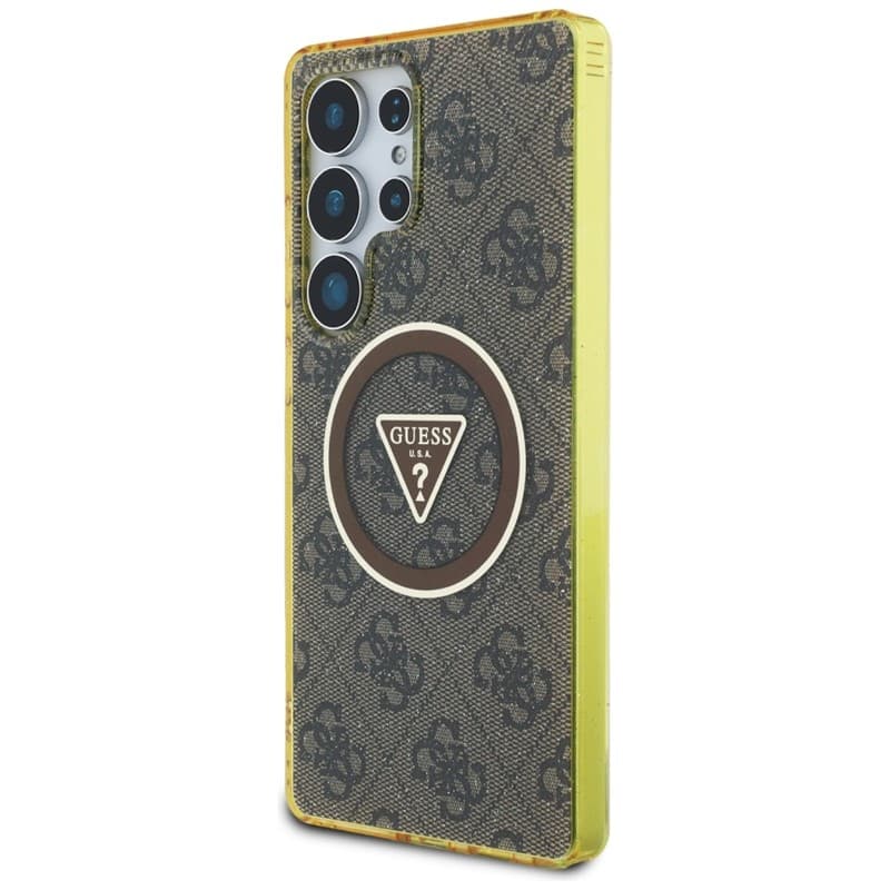 Guess 4G Glitter Triangle Buttons MagSafe - Case for Samsung Galaxy S25 Ultra (brown) 2