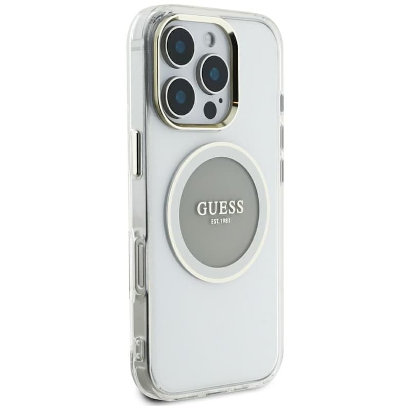 Guess IML Metal Colored Circle Classic Logo MagSafe - Case for iPhone 16 Pro Max (gray) 4