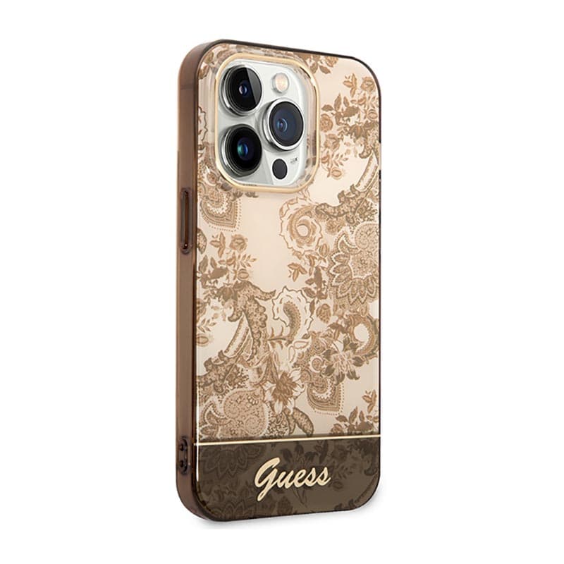 Guess Porcelain Collection - Case for iPhone 14 Pro Max (Ochre) 4
