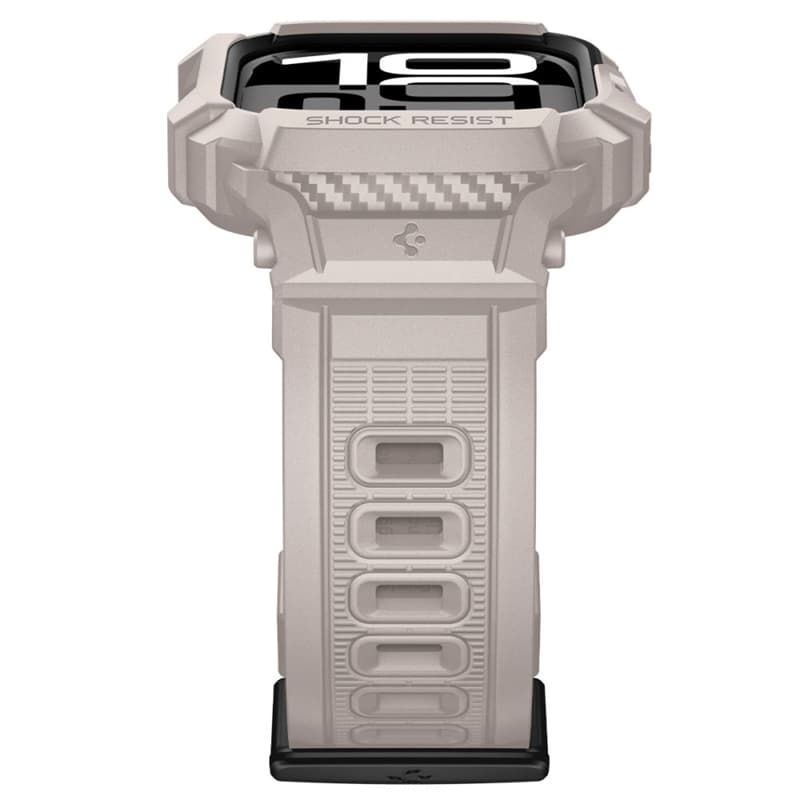 Spigen Rugged Armor Pro V2 – Strap with Case for Apple Watch 10/11 42mm (Dune Beige) 6
