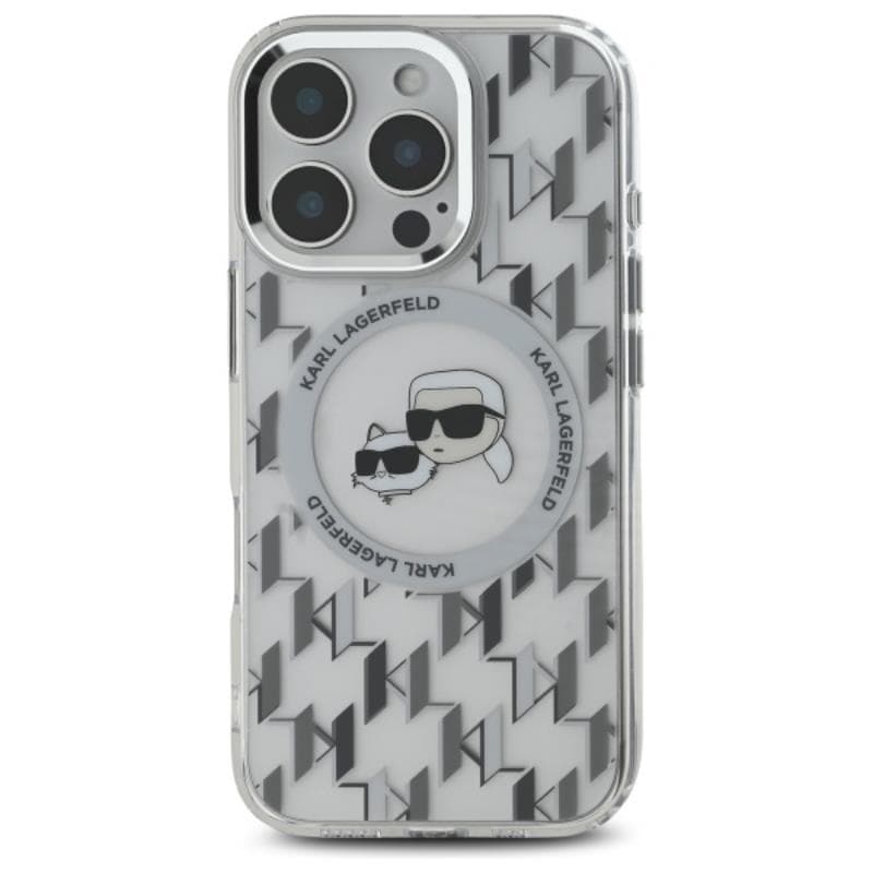 Karl Lagerfeld IML Monogram Karl & Choupette Head MagSafe - Case for iPhone 16 Pro (transparent) 3