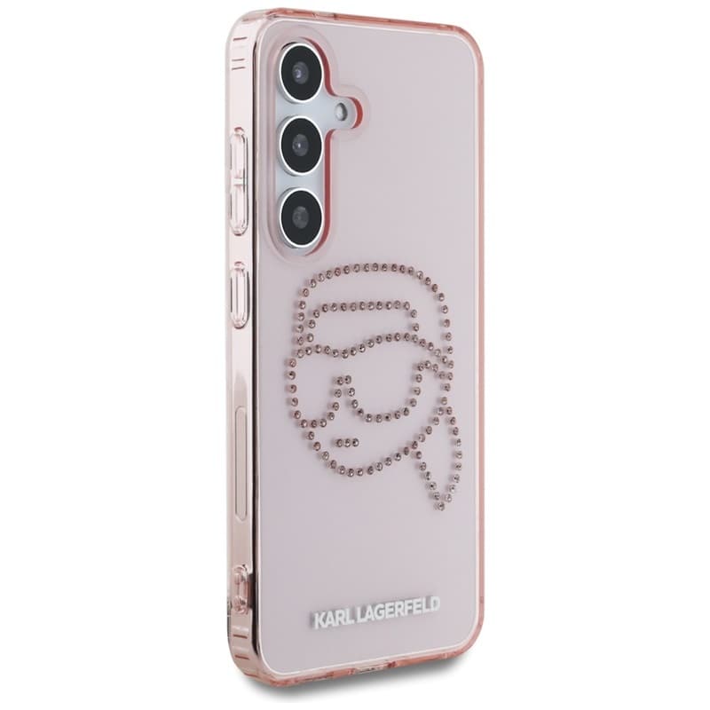 Karl Lagerfeld Rhinestones Karl Head Logo - Case for Samsung Galaxy S25 (Pink) 4