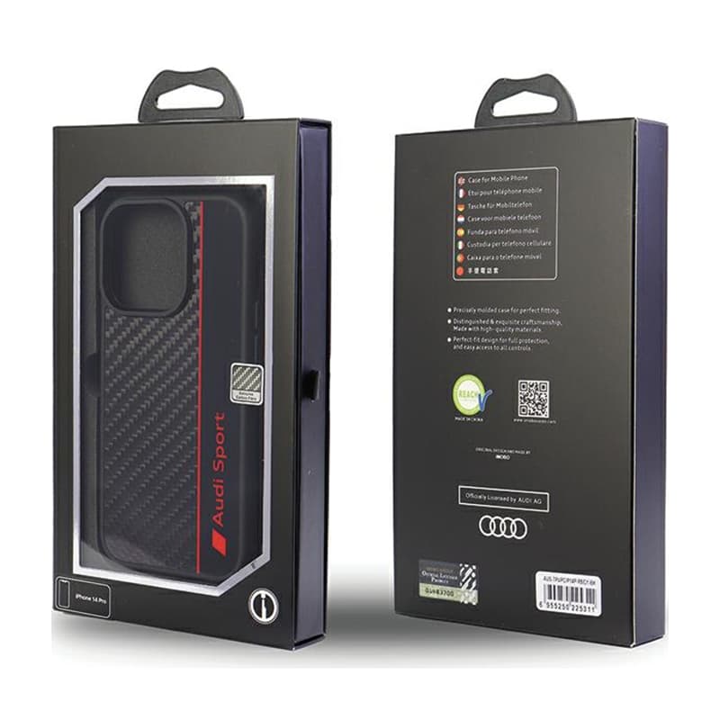 Audi Carbon Fiber Stripe - Case for iPhone 14 Pro (Black) 6