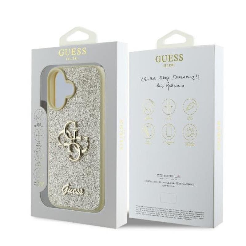 Guess Fixed Glitter Big 4G - Case iPhone 16 Plus (gold) 8
