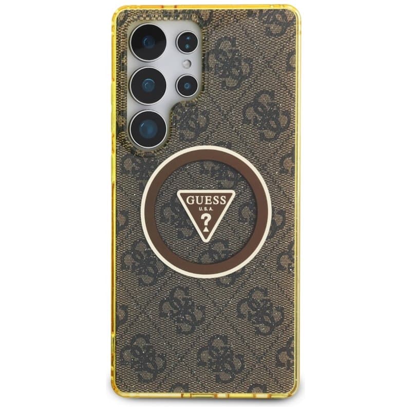 Guess 4G Glitter Triangle Buttons MagSafe - Case for Samsung Galaxy S25 Ultra (brown) 3