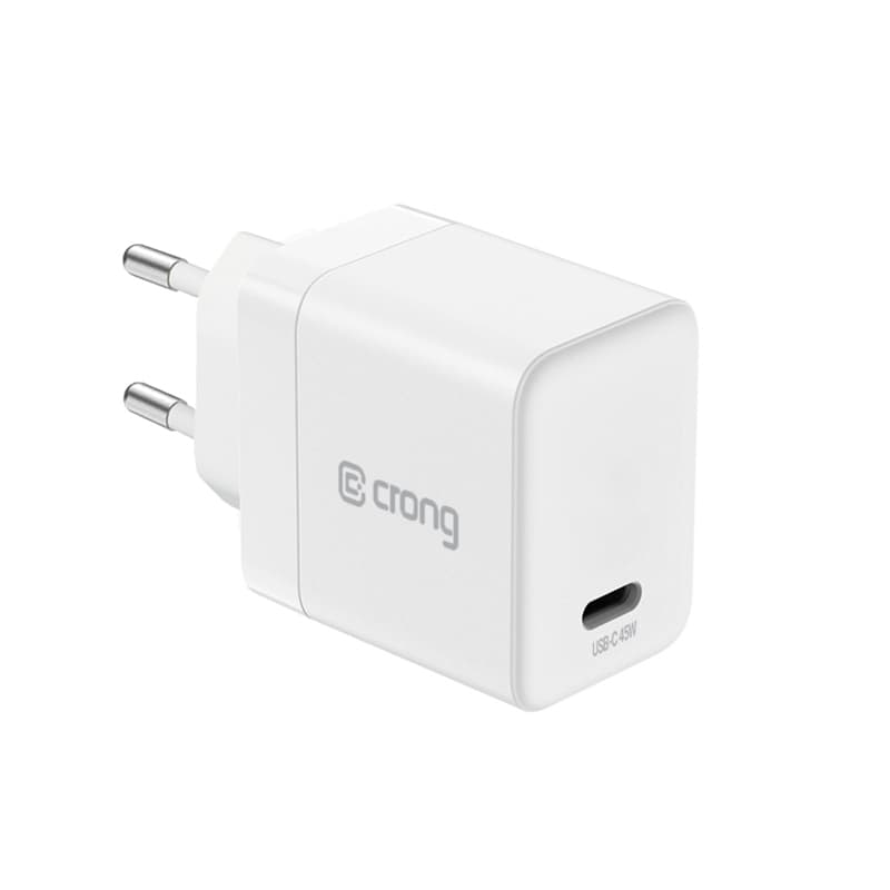 Crong Ultra Compact GaN - USB-C 45W PD 3.0 Wall Charger with PPS (White) 3