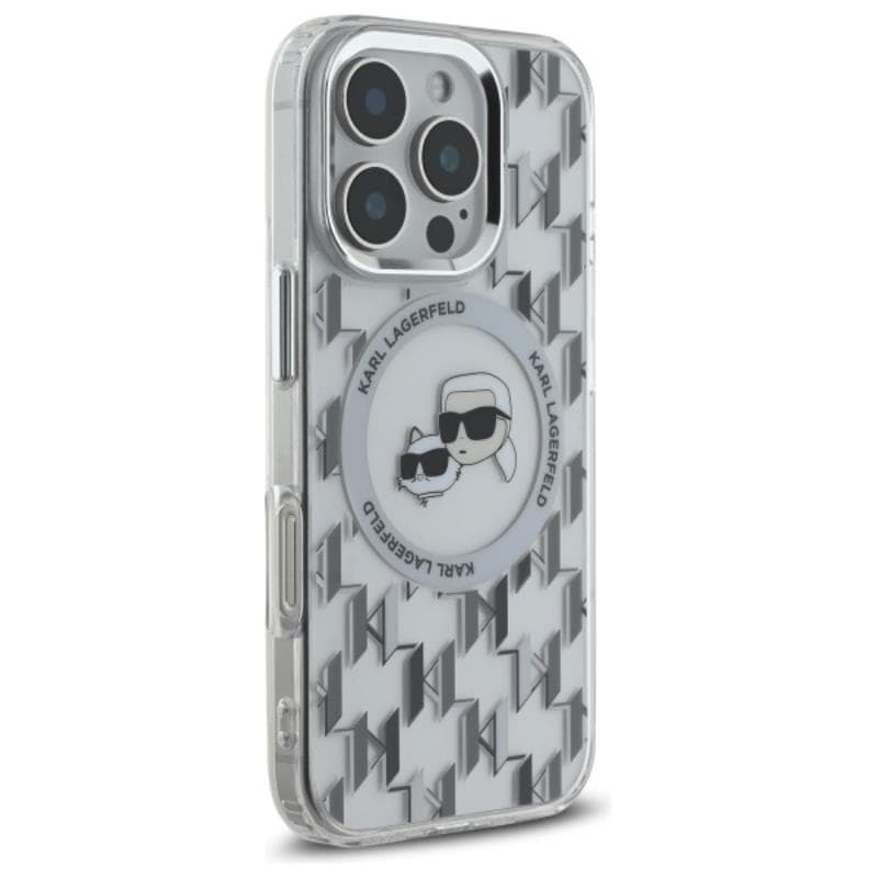 Karl Lagerfeld IML Monogram Karl & Choupette Head MagSafe - Case for iPhone 16 Pro (transparent) 4