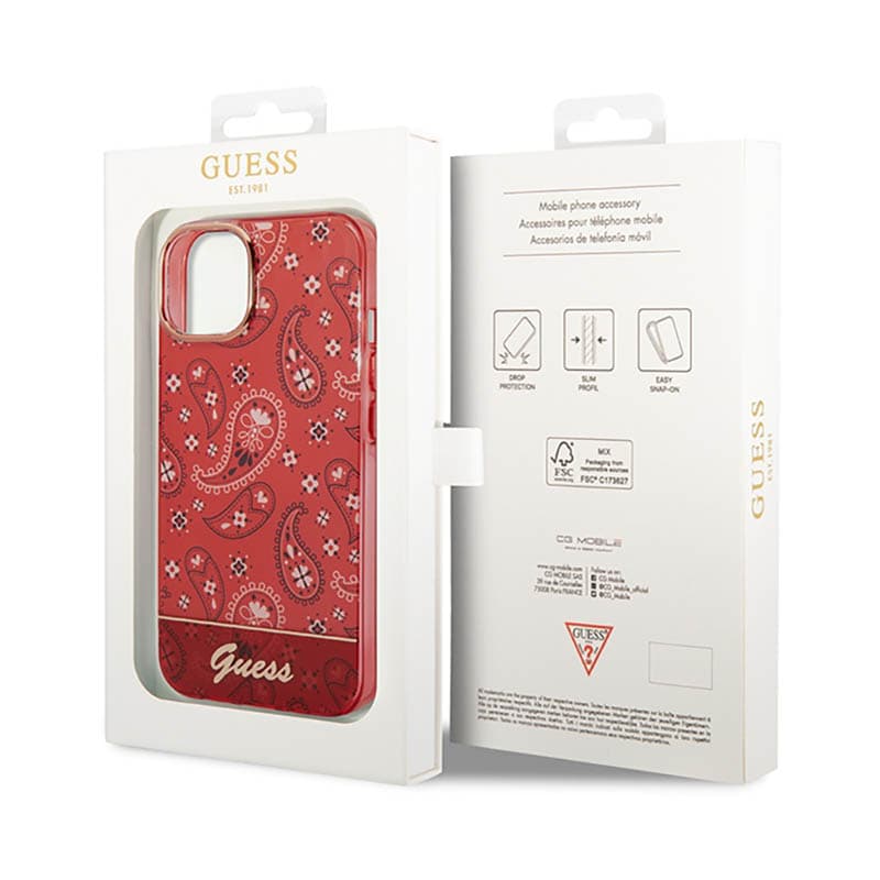 Guess Bandana Paisley - Case for iPhone 14 Plus (red) 8