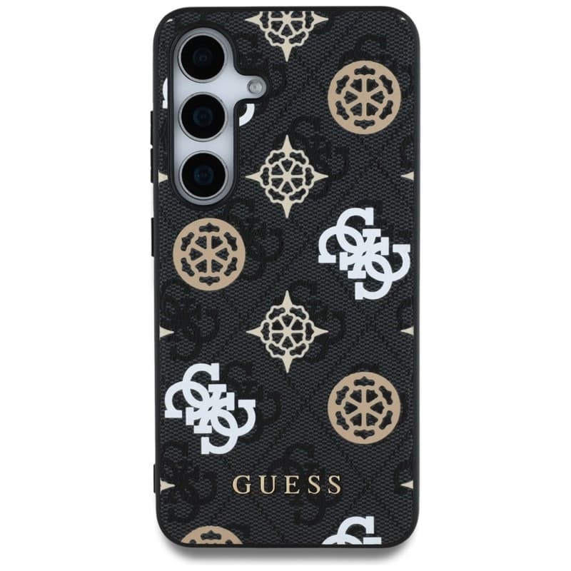 Guess 4G Printed Colored Peony Pattern MagSafe - Case for Samsung Galaxy S25 (black) 3