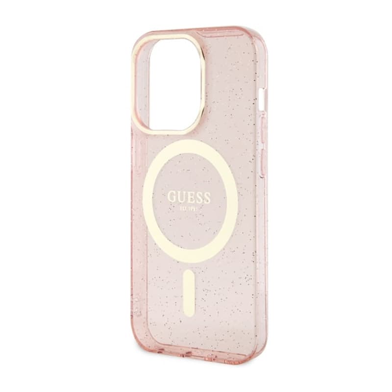 Guess Glitter Gold MagSafe - Case for iPhone 14 Pro Max (Pink) 6