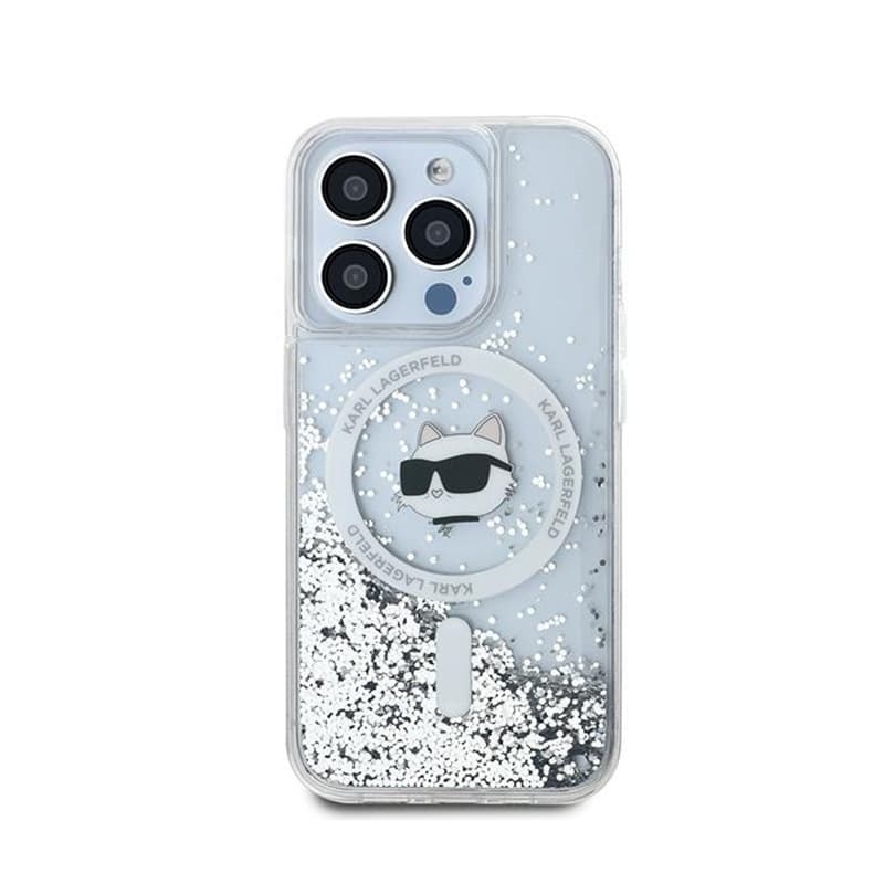 Karl Lagerfeld Liquid Glitter Choupette Head MagSafe - iPhone 13 Pro Max Case (Transparent) 3