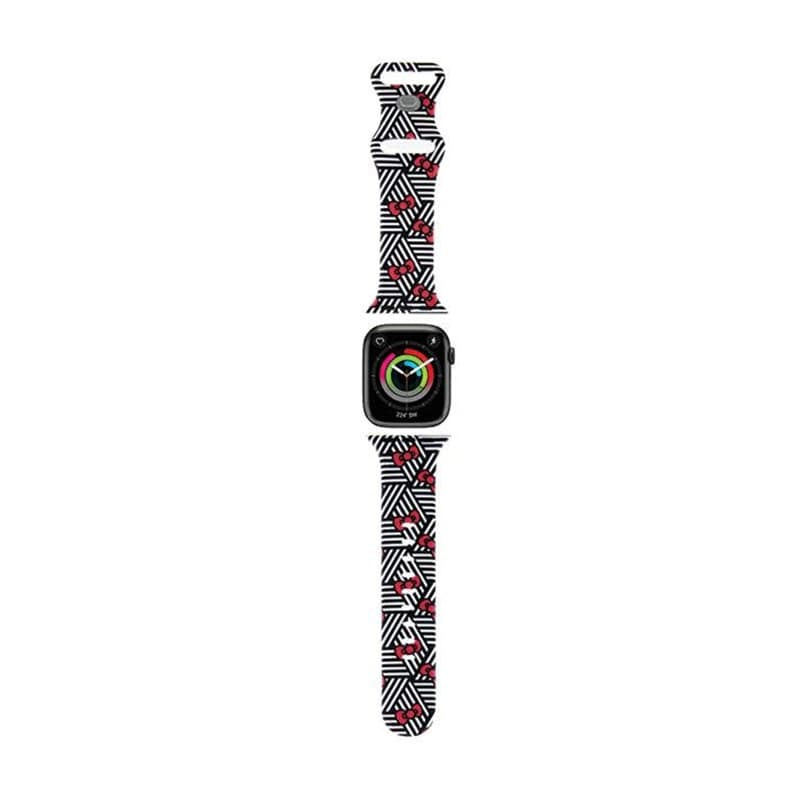 Hello Kitty Silicone Bows & Stripes - Strap for Apple Watch 38/40/41 mm (black) 1