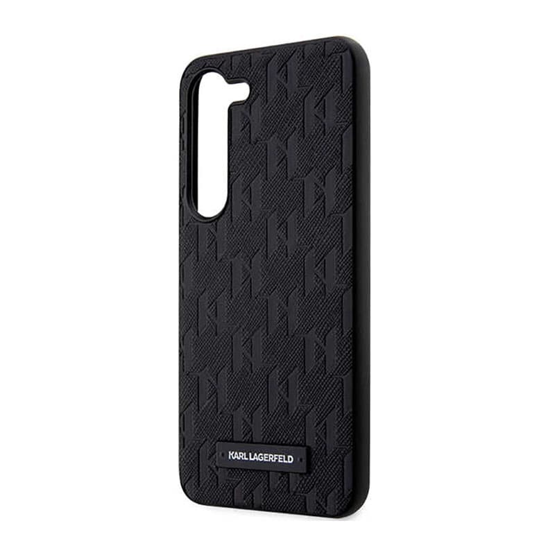 Karl Lagerfeld Saffiano Monogram Metal Logo - Case for Samsung Galaxy S23 (Black) 6