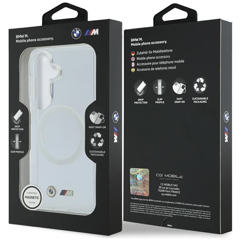 BMW IML Shockproof Metal Logo MagSafe - Samsung Galaxy S26 Case (Transparent) 8