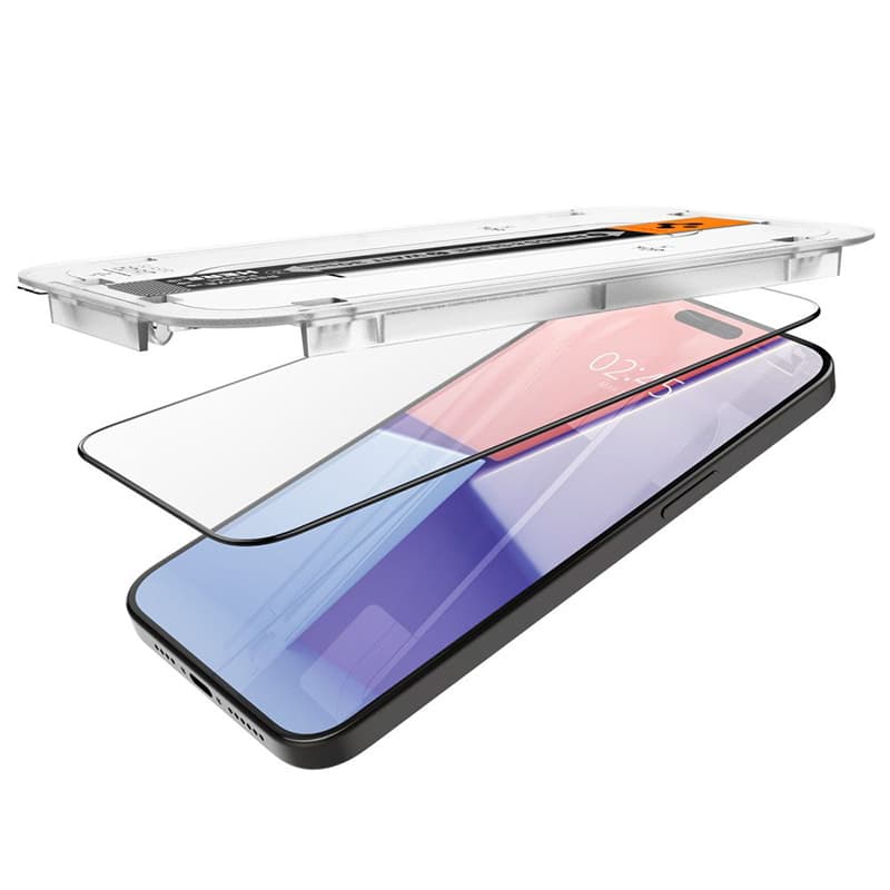 Spigen GLAS.TR EZ FIT FC - Tempered Glass for iPhone 15 Pro Max (Black Frame) 6