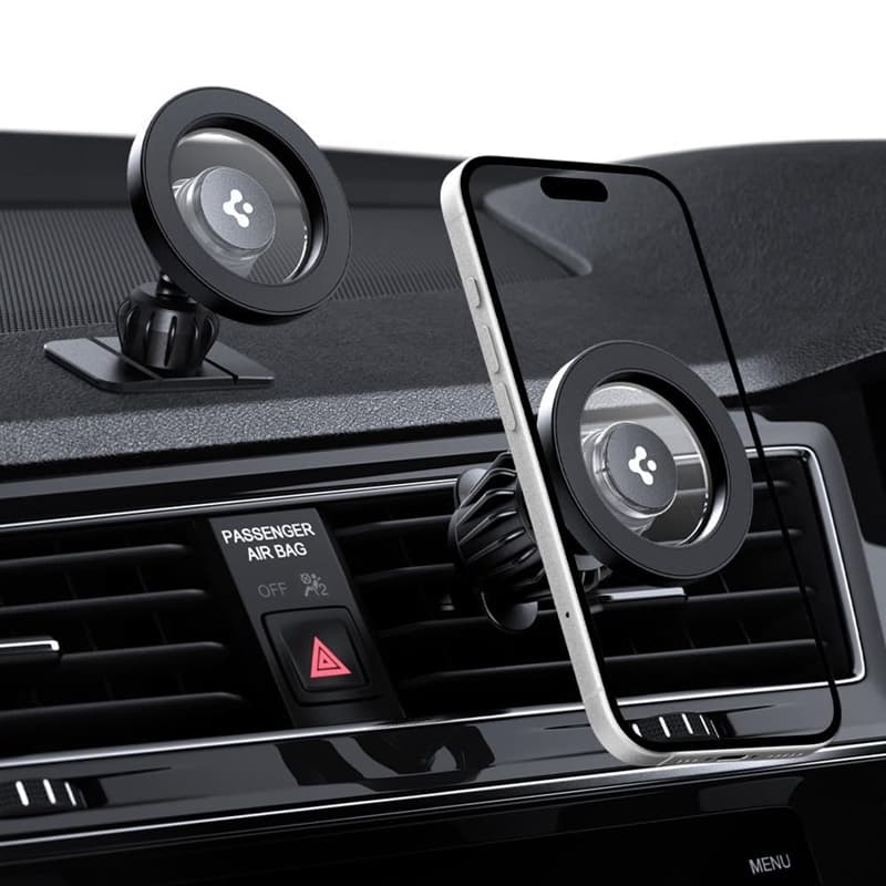 Spigen MFT13 Magnetic Dashboard & Vent Car Mount - Magnetic Car Holder MagSafe (Black) 8