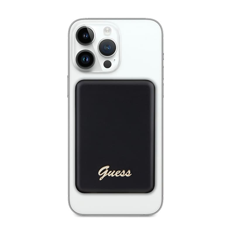 Guess Metal Script Logo MagSafe - 3,000 mAh 5W MagSafe induction power bank (black) 2