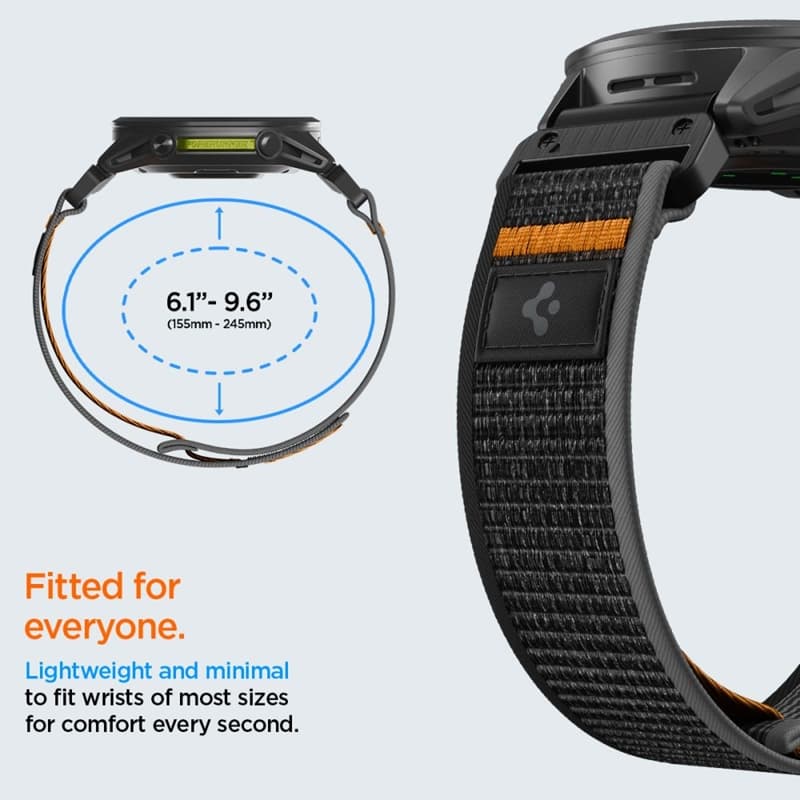 Spigen Athlex Air - Garmin QuickFit Strap 22 mm (Active Black / Orange) 7