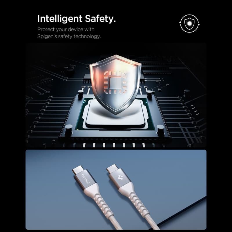 Spigen EB10010CCA Essential - USB-C to USB-C Cable 100W 1m (White) 6