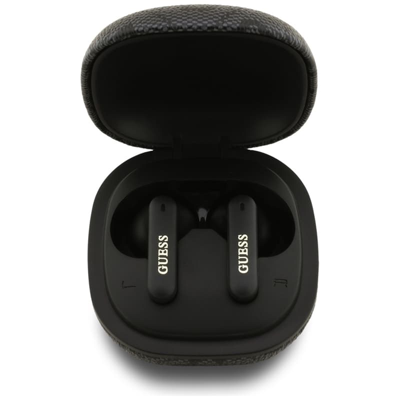 Guess 4G Classic Metal Logo - Bluetooth TWS ENC sluchátka + nabíjecí pouzdro (Černá) 3
