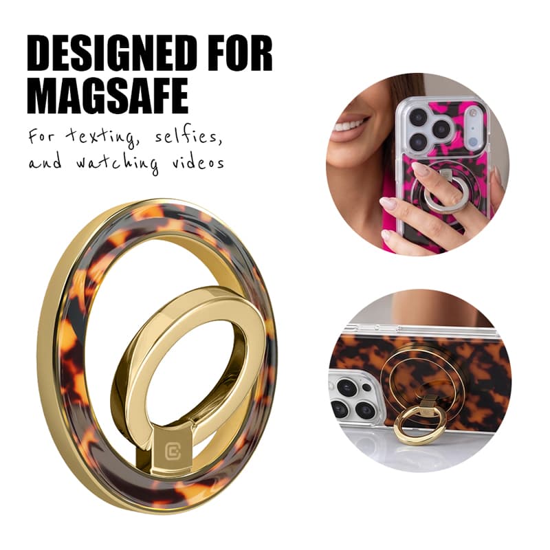 Crong Deluxe RING Holder - Magnetic Phone Holder MagSafe (Tortoise) 3