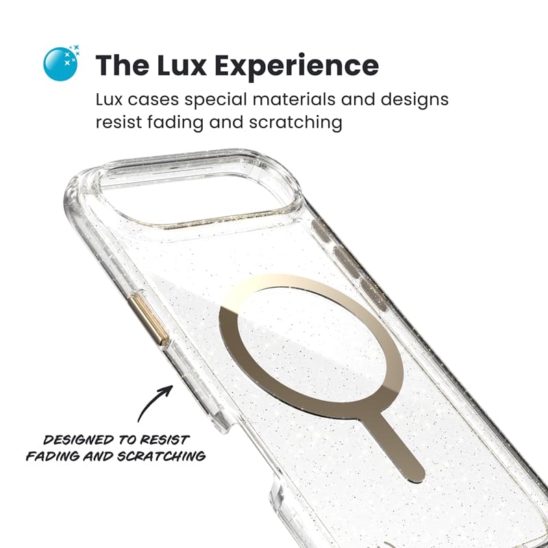 Speck Presidio Lux MagSafe - iPhone Air Case (Glitter / Gold Metallic) 3