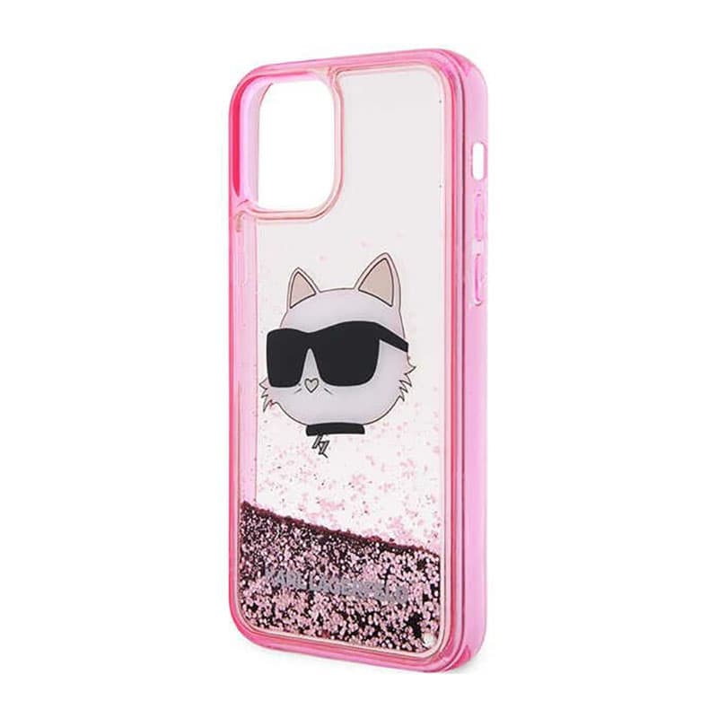 Karl Lagerfeld Liquid Glitter NFT Choupette Head - Case for iPhone 12 / iPhone 12 Pro (Pink) 6