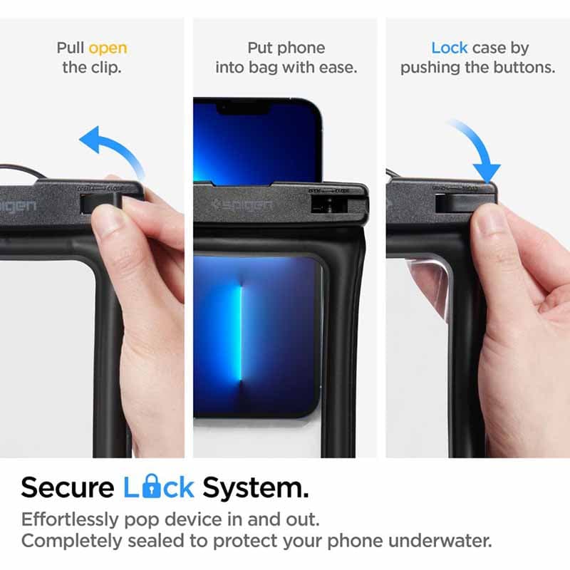 Spigen A610 Universal Waterproof Float Case - Case for smartphones up to 6.9" (Black) 5