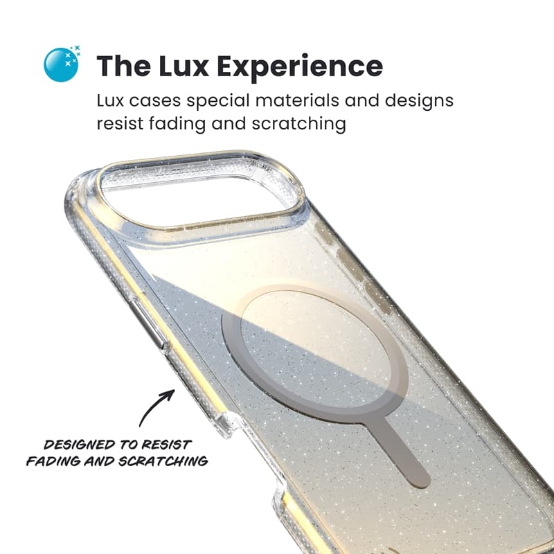 Speck Presidio Lux MagSafe - iPhone Air Case (Hyper Mirror Glitter / Silver Metallic) 3