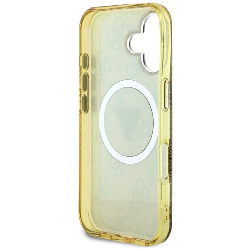 Guess IML Metal Glitter 4G Circle Triangle MagSafe - Case for iPhone 16 (brown) 7