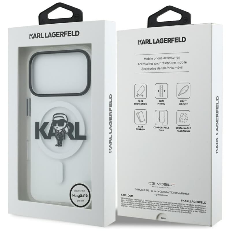 Karl Lagerfeld IML Karl Sketch Logo MagSafe - Case iPhone 17 Pro (Clear) 8