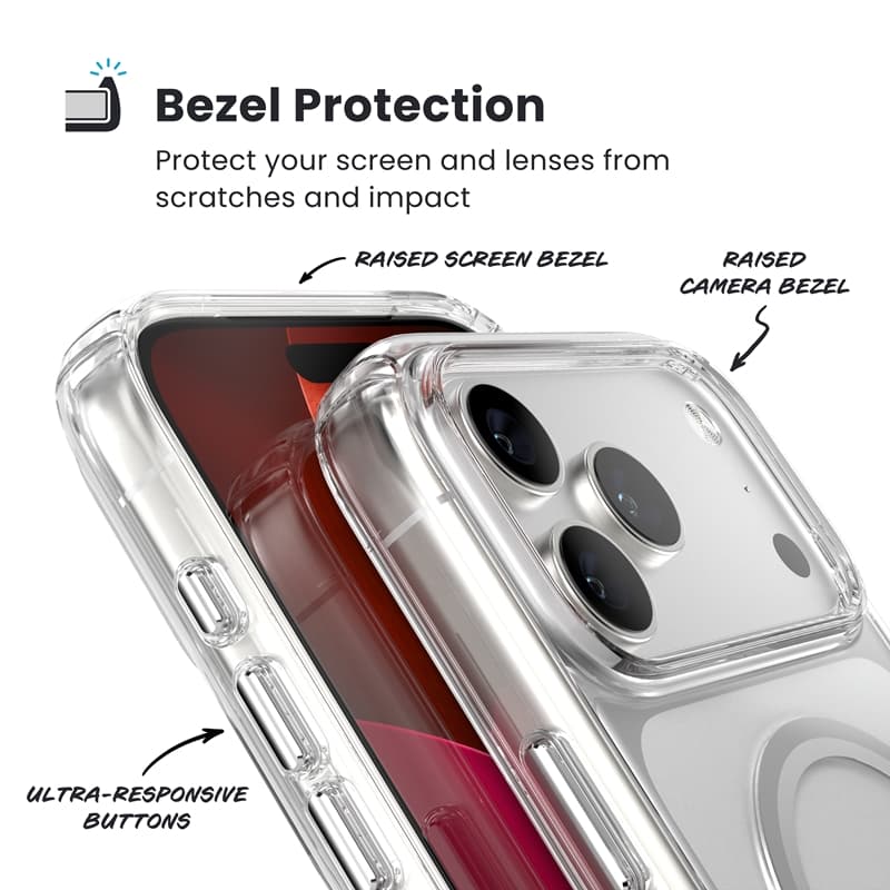 Speck Presidio Perfect Clear MagSafe - iPhone 17 Pro Max Case (Clear / Silver) 3