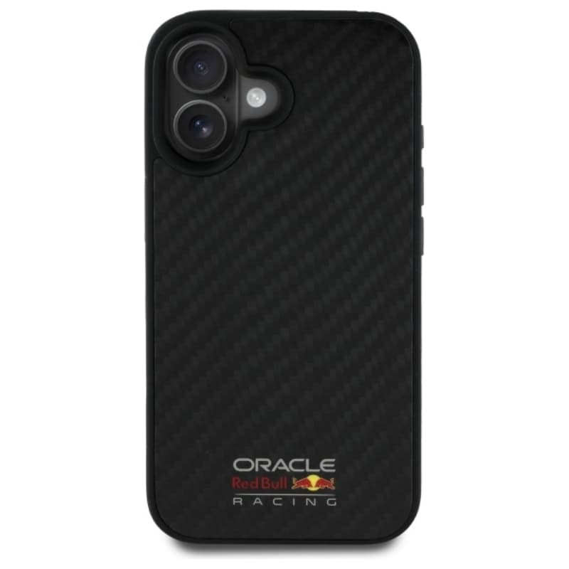 Red Bull Carbon Fiber Shiny Logo MagSafe - iPhone 16 Case (Black) 3