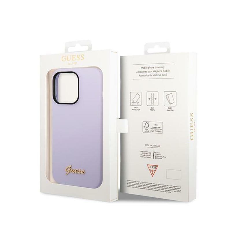 Guess Silicone Vintage - Case for iPhone 14 Pro (Purple) 8