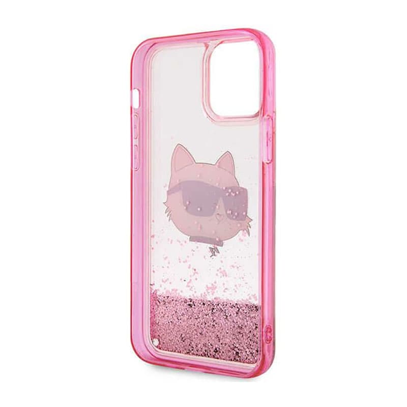 Karl Lagerfeld Liquid Glitter NFT Choupette Head - Case for iPhone 12 / iPhone 12 Pro (Pink) 7