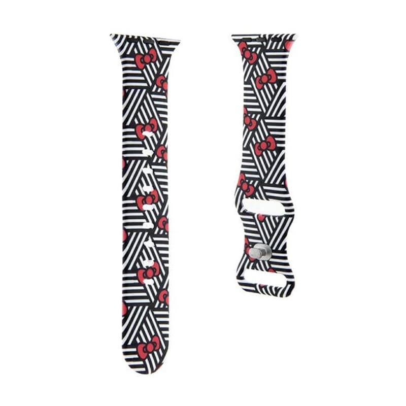 Hello Kitty Silicone Bows & Stripes - Strap for Apple Watch 38/40/41 mm (black) 3