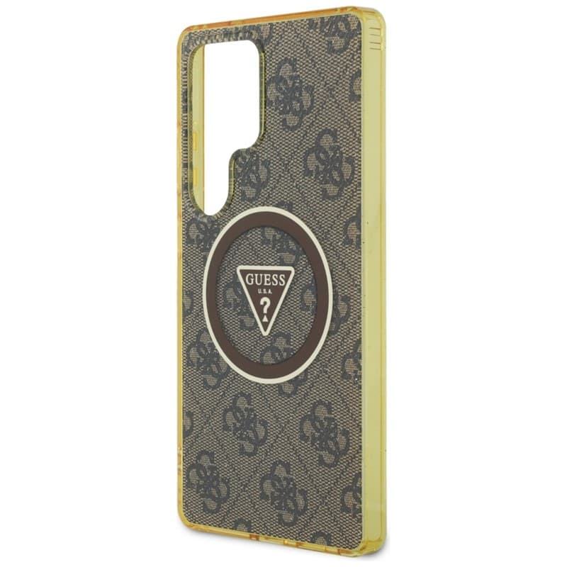 Guess 4G Glitter Triangle Buttons MagSafe - Case for Samsung Galaxy S25 Ultra (brown) 6