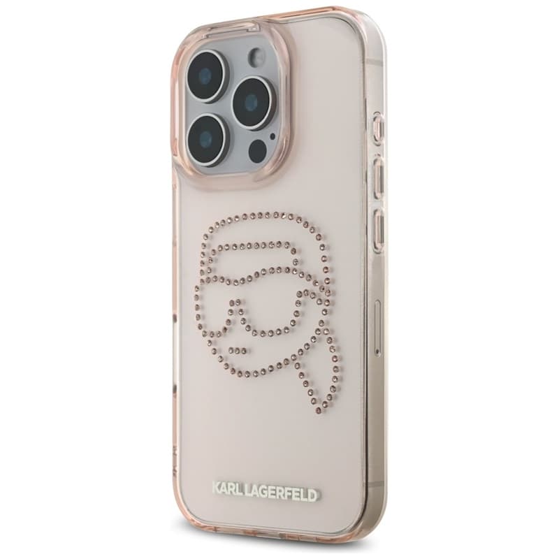 Karl Lagerfeld IML Rhinestones Karl Head - Case for iPhone 16 Pro Max (pink) 2