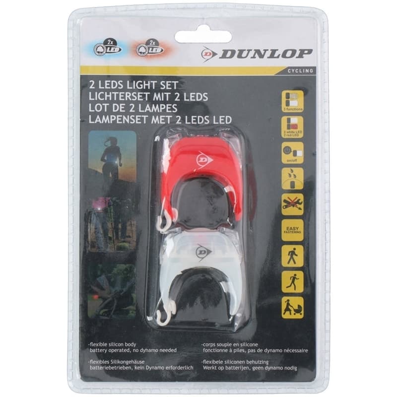 Dunlop - Set of silicone LED bicycle lamps front and rear 2