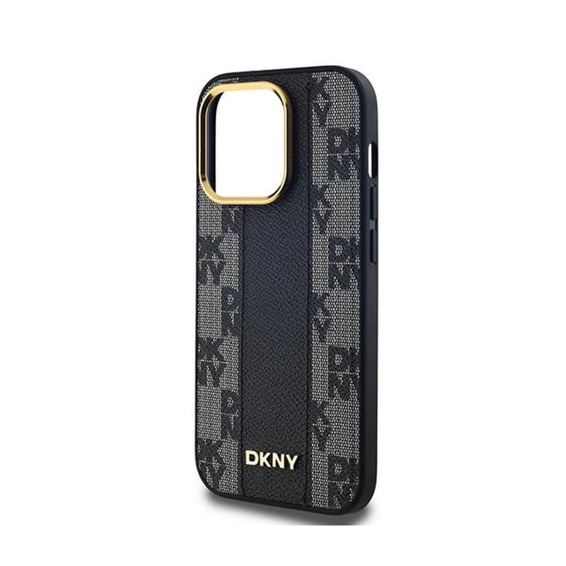DKNY Leather Checkered Mono Pattern MagSafe - Case for iPhone 14 Pro Max (Black) 6