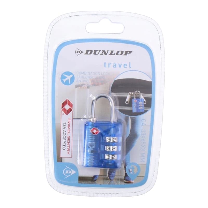 Dunlop - TSA combination lock for suitcase / luggage (Blue) 2