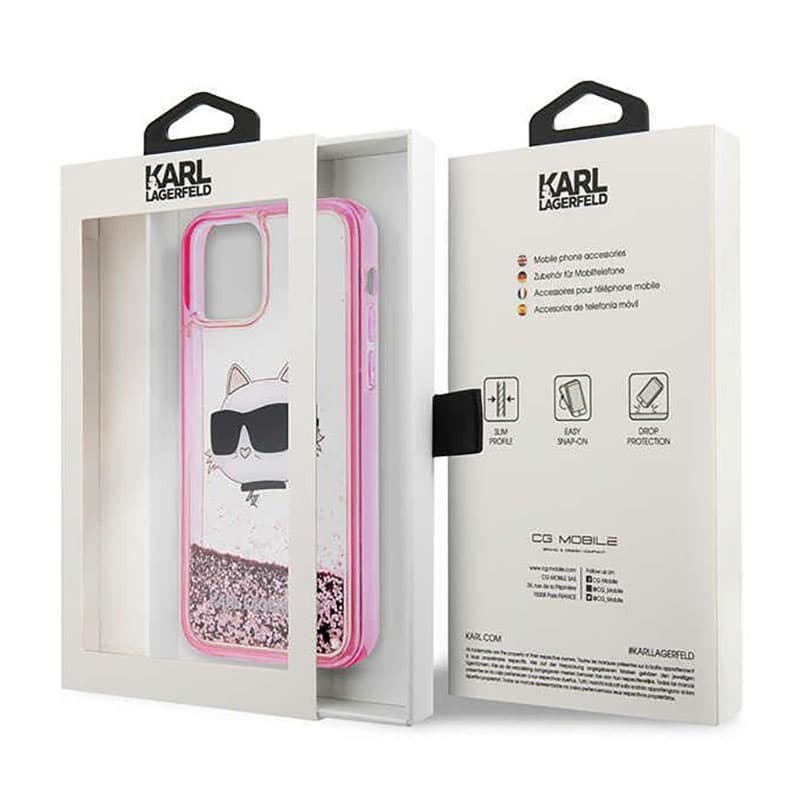 Karl Lagerfeld Liquid Glitter NFT Choupette Head - Case for iPhone 12 / iPhone 12 Pro (Pink) 8