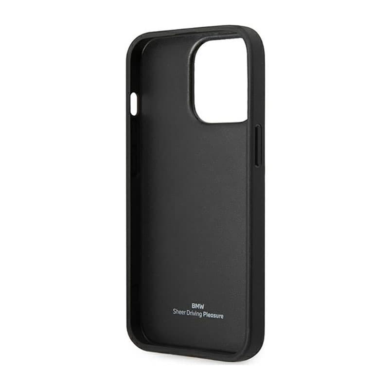 BMW Leather Blue Dots - Case for iPhone 14 Pro Max (Black) 7