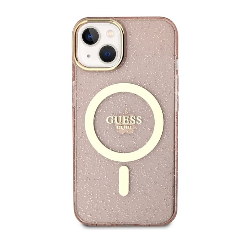 Guess Glitter Gold MagSafe - Case for iPhone 14 Plus (Pink) 3