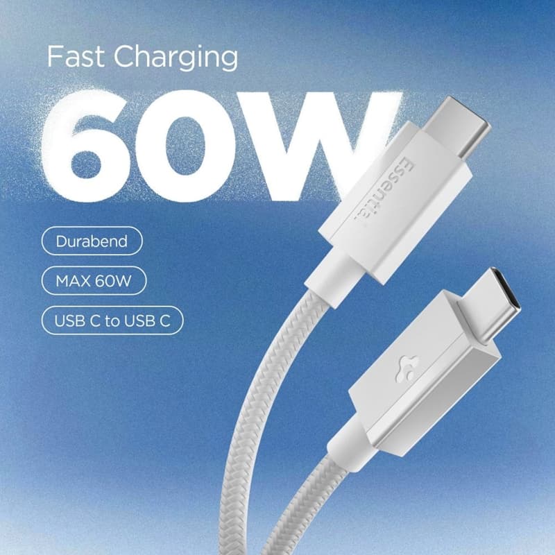 Spigen EB6015CC Essential - USB-C to USB-C Cable 60W 1.5m (White) 2