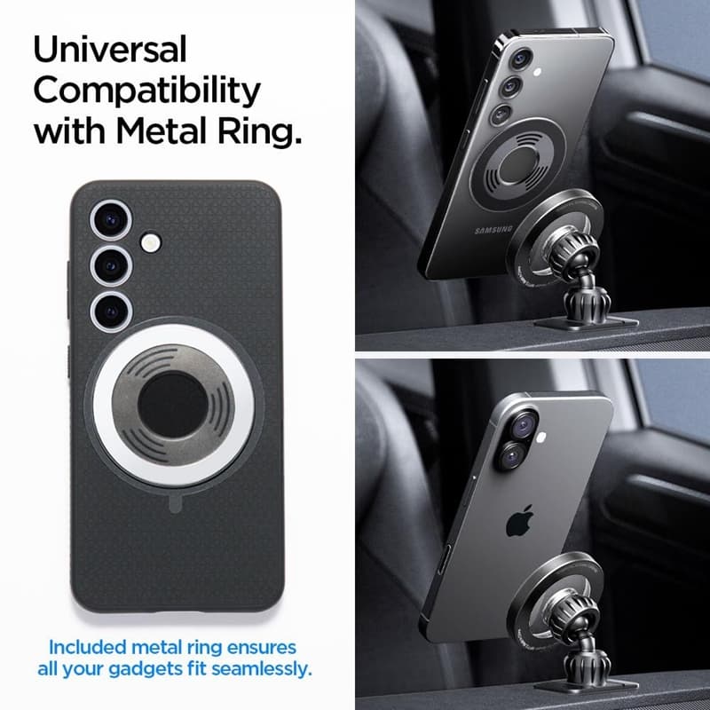 Spigen MFT13 Magnetic Dashboard & Vent Car Mount - Magnetic Car Holder MagSafe (Black) 7