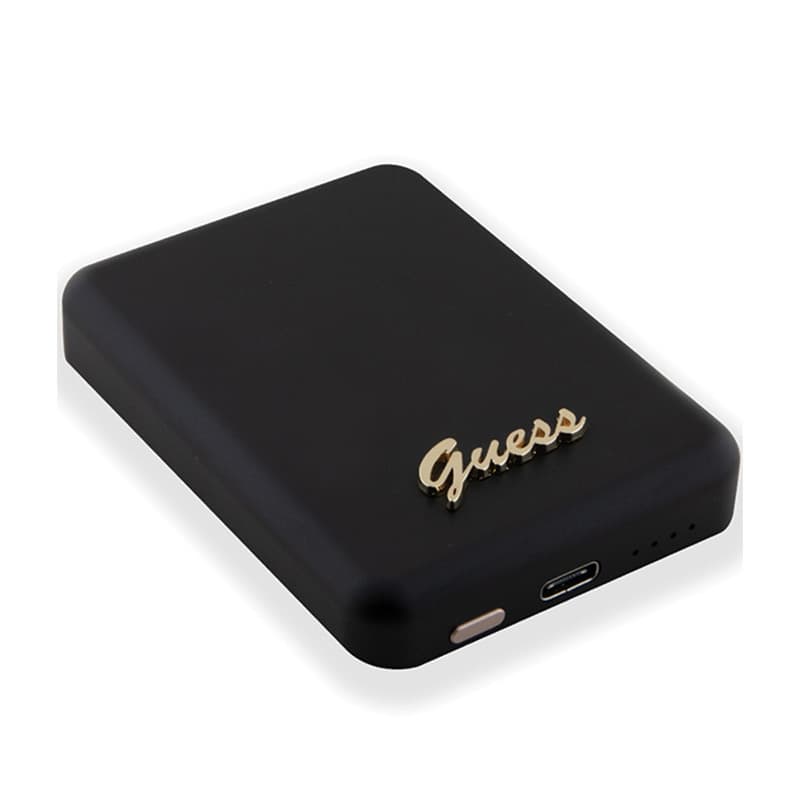 Guess Metal Script Logo MagSafe - 3,000 mAh 5W MagSafe induction power bank (black) 4